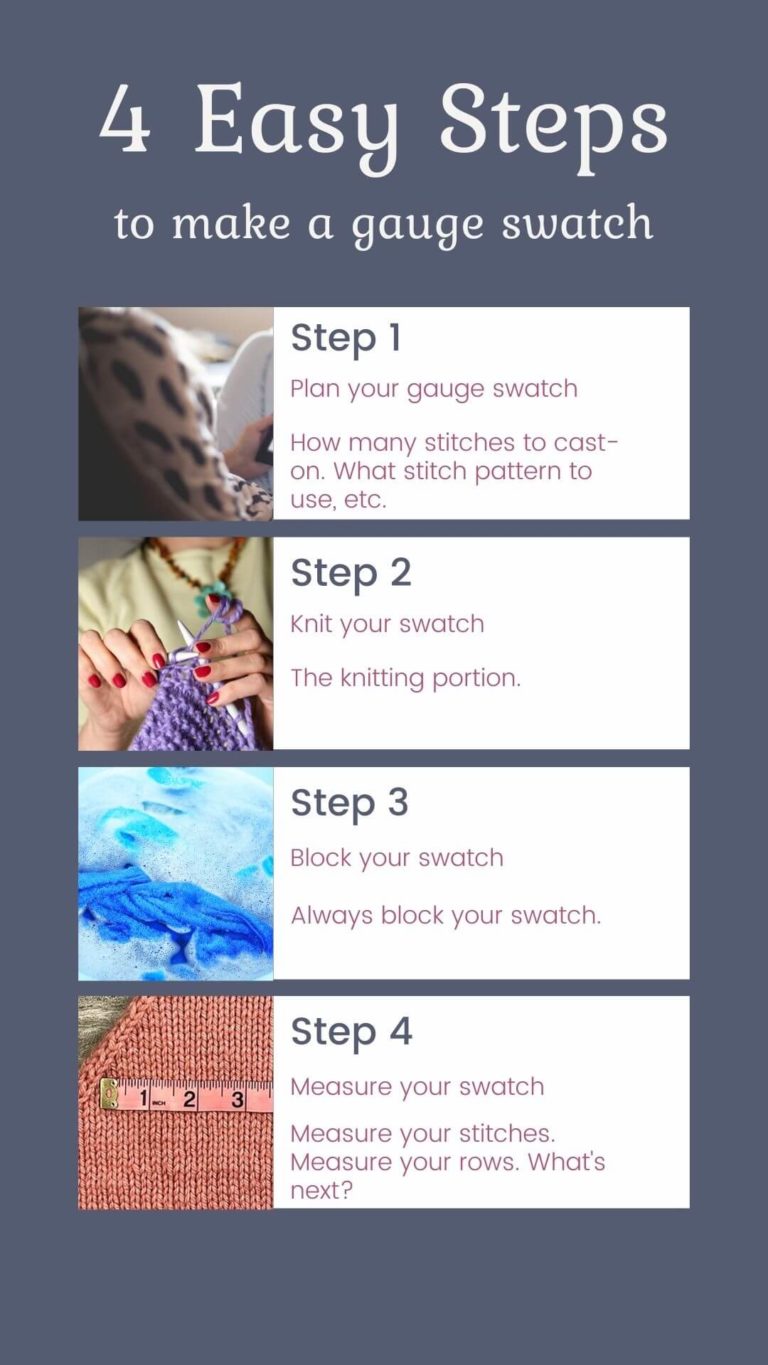 4 Easy Steps How To Make A Gauge Swatch Knitting Ozzylosi Knit Designs 