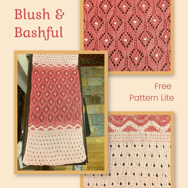 Blush and Bashful free knit pattern table runner